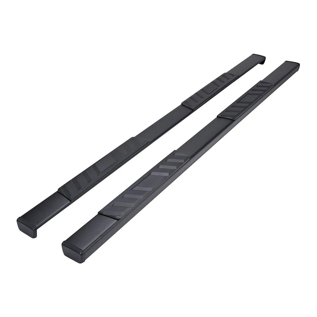 A4005B – TRAILFX Nerf Bar, With Step Pads 4 Inch Trapezoidal Straight Powder Coated Titanium Black Steel With Plastic...